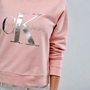 Calvin Klein sweatshirt light pink and white